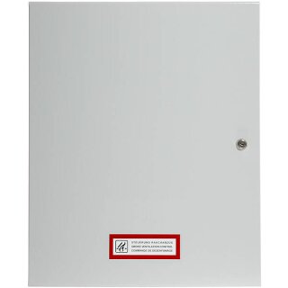 RWA-Zentrale RWZ 5f-E-20, 24V/20A, 1 RWA- und 2 L&uuml;ftergruppen, AP-Stahlblechgeh&auml;use, BxHxT 400x490x125mm, grau, imkl. 2x12V/12Ah Akku