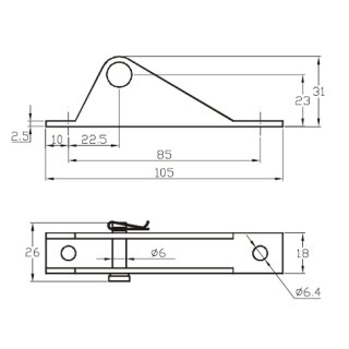 Montagekonsole MK 13-1-B6, mit Bolzen &Oslash;6mm, f&uuml;r S-Antrieb