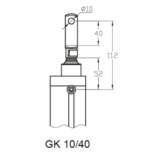 Gabelkopf GK-10/40, Innengewinde M10, Bolzen 10mm, Gabelma&szlig; 40mm