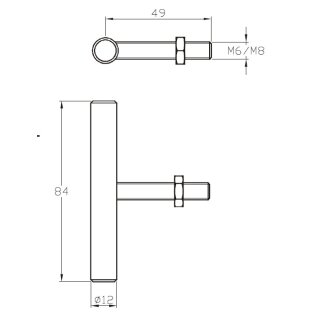 Anbausatz f&uuml;r pneumatischen L&uuml;ftungszylinder SET- L3-M8 in Verb. mit MHV-3, Querbolzen &Oslash;12mm